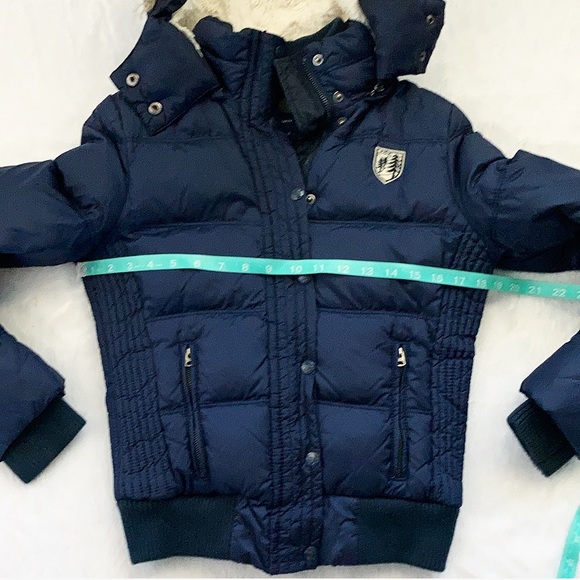 Like New American Eagle Navy Blue Down Puffer Coat - Picture 3 of 9